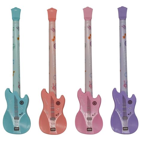 PRICES MAY VARY. Pack of 8,8 Piece Cute Guitar Shaped Gel Pens for Smooth Writing,4 Colors,2 Piece Per Color. Size:Length -6.7inch(17cm);4 Colors:Pink,Blue,Purple,Red. Ink Color - Black,0.5 mm Fine Point;Material - Hard Plastic. Creative Guitar Style ,Best Gift for Students, Classmates, School, Home or Office Supplies, Business, Birthday, Christmas, Hallowmas, Decoration, Stage Props,Special Occasions etc. Widely Used - Roller Ball Ink Flows Evenly with Clear Bold Fine Lines. No Fading or Skippi Kawaii Music, Plastic Creative, Pens Cute, Decoration Stage, Business Birthday, Stage Props, Roller Ball, Pen Refills, Red Ink