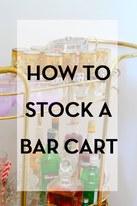 The bar cart is back. Find out how to Stock a Bar Cart. I'm sharing essentials from alcohol to mix in and tools. Stock A Bar, Gold Bar Cart Target, Gold Bar Cart Styling, Perfect Bar Cart, Bar Cart Essentials, Home Bar Essentials, Diy Bar Cart, Gold Bar Cart, Outside Bars