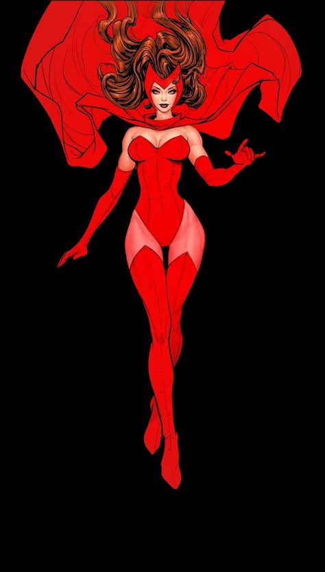 Comic Book Scarlet Witch, Scarlet Witch Comic Outfit, Women’s Marvel Halloween Costume, Women Superhero Cosplay, Wanda Drawings Marvel, Scarlet Witch Comic Costume, Red Hero Costume, Scarlett Witch Costume, Wanda Maximoff Outfit