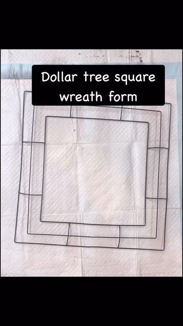 Square Christmas Wreaths Diy, Square Wreath Ideas Diy Christmas, Square Wreath Ideas Diy Dollar Tree, Square Christmas Wreaths, Square Wire Wreath Ideas, Square Wreath Ideas Diy, Wreath Form Ideas, Square Wreaths, Rope Wreath Diy