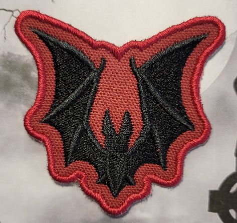 I have embroidered this cute bat onto red canvas. It is approximately 3x3 inches in size.  Choose whether to have iron on backing or not.  I NEVER GUARANTEE BACKING WILL HOLD I always recommend sewing it on.  Please ask all questions before purchase.  Please read all shop policies before purchase.  Please note processing times.. Punk Patches, Battle Jacket, Cute Bat, Cute Patches, Red Canvas, Arte Obscura, Sticker Patches, Patches Jacket, Embroidery Patches