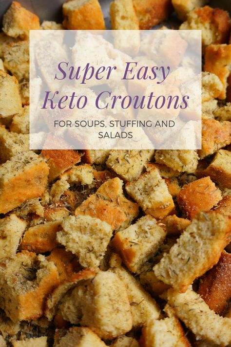 Keto Croutons, Crouton Recipe, Keto Stuffing, Crouton Recipes, Soup Appetizers, Keto Friendly Desserts, Dinner Appetizers, Low Carb Bread, Low Carb Recipes Dessert