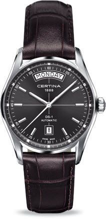 Certina Watch DS-1 Day Date Automatic #bezel-fixed #bracelet-strap-leather #brand-certina #case-material-steel #case-width-39mm #classic #date-yes #day-yes #delivery-timescale-7-10-days #dial-colour-black #gender-mens #movement-automatic #official-stockist-for-certina-watches #packaging-certina-watch-packaging #style-dress #subcat-ds-1 #supplier-model-no-c006-430-16-081-00 #warranty-certina-official-2-year-guarantee #water-resistant-100m Certina Watches, Buy Watches, Kids Watches, Luxury Watches For Men, Swiss Watches, Women Perfume, Luxury Watch, 1 Day, Watch Design