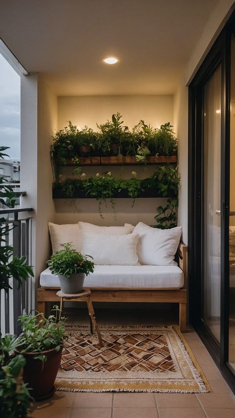 Transform your small balcony into a stunning oasis with these apartment decor design ideas Discover creative DIY apartment decor solutions and apartment space-saving ideas including potted plants for a charming touch Ideal for small balcony garden decor enthusiasts Condo Balcony Decorating Ideas, Garden Aesthetic Apartment, Garden On Balcony Apartments, Whimsical Balcony, Very Small Balcony Ideas Apartment, Small Balcony Design Apartments, Balcony Garden Ideas Apartment, Apartment Porch Decorating, Balcony Garden Decor Ideas