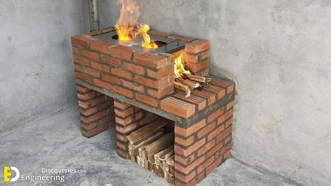 30 Outdoor Brick Kitchen Ideas You Can Build On A Budget Brick Kitchen Ideas, Outdoor Cooking Fireplace, Brick Grill, Pizza Oven Outdoor Kitchen, Framing Construction, Outdoor Kitchen Decor, Bbq Grill Design, Outdoor Kitchen Plans, Brick Kitchen