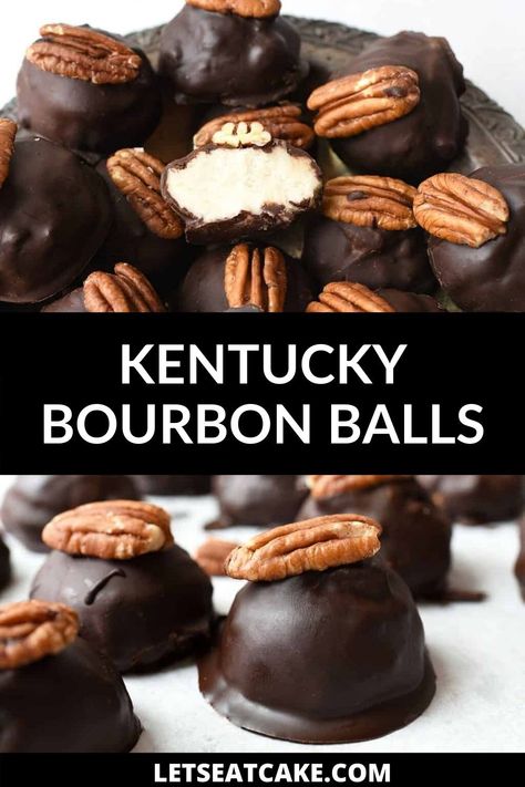 Christmas Bourbon Balls, Ky Bourbon Balls, Bourbon Cake Balls, Bourbon Balls Without Pecans, Kentucky Bourbon Balls Recipe, Buttercream Truffles Recipe, Bourbon Balls Kentucky, Kentucky Bourbon Balls, Kentucky Desserts