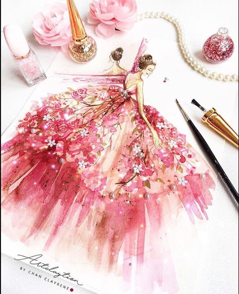 Mother nature. More diverse colors. Draw Fashion, Megan Hess, Frida Art, Fashion Illustration Watercolor, Floral Fabrics, Dancers Art, Paper Fashion, Fashion Drawings, Fashion Sketches Dresses