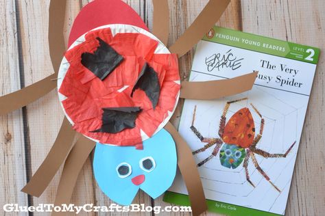 Paper Plate Spider, Hermit Crab Crafts, Spiders Preschool, Eric Carle Crafts, Eric Carle Activities, The Very Busy Spider, Spider Activities, Cricket Crafts, Caterpillar Craft