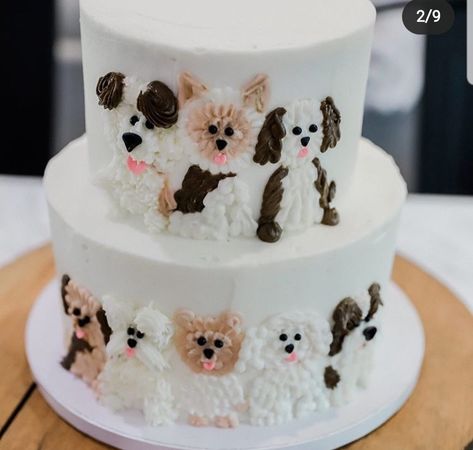 Snips And Snails And Puppy Dog Tails Cake, Birthday Cake With Dogs On It, Dog Party Cake Ideas, Golden Doodle Birthday Cake, Cakes With Dogs On Them, Birthday Cake Puppy Theme, Smash Cake Dog Theme, Lets Pawty Cake, Paw Print Birthday Cake