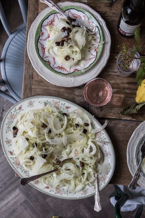 Black Olive Salad, Summer Dinner Party Menu, French Dinner Parties, Skye Mcalpine, Summer Dinner Party, Olive Salad, Dinner Party Summer, Dinner Party Menu, Fennel Salad