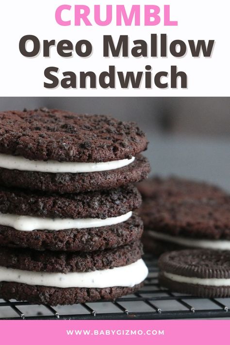 Crumbl Oreo Mallow Sandwich Cookies Copycat Recipe – Baby Gizmo Crumbl Cookie Copycat Mallow Sandwich, Mallow Sandwich Cookie, Crumbl Mallow Sandwich Cookie, Crumbl Mallow Sandwich, Crumbl Oreo Mallow Sandwich, Oreo Mallow Crumbl Cookie, Crumbl Oreo Copycat, Crumble Oreo Cookie Copycat, Desert Board