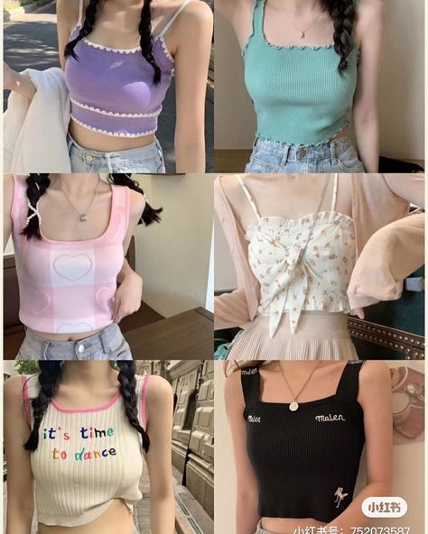 Simple Style Outfits, Fashion Top Outfits, Korean Casual Outfits, Cute Blouses, Ulzzang Fashion, Girls Fashion Clothes, Korean Outfits, Casual Style Outfits, Teen Fashion Outfits