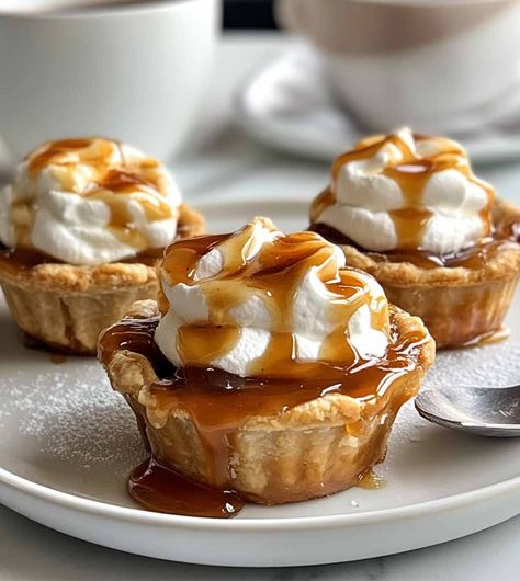 2 Ingredient Apple Pie Cups! - FunCraftyKitchen Apple Pie Cups, Pie Cups, Cup Recipes, Blueberry Shortcake, Just Pies, Canned Apple Pie Filling, Cookie Craft, Crock Pot Desserts, Homemade Apple Pies