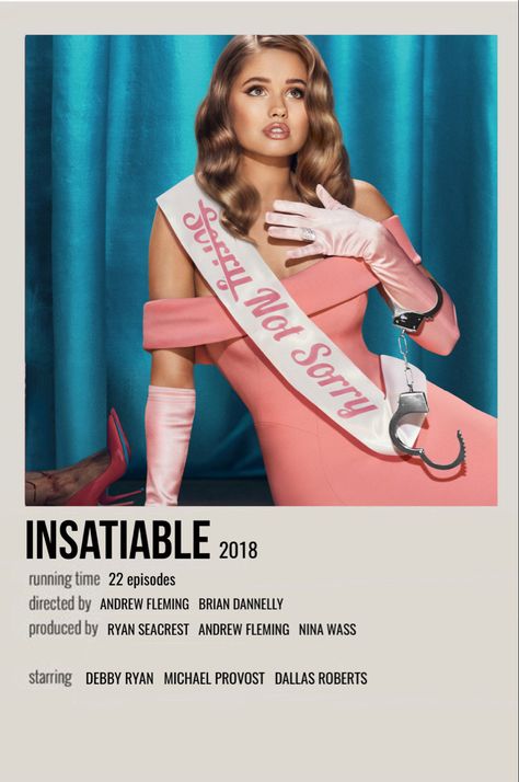 minimal polaroid tv show poster for insatiable Instatable Poster, Vintage Tv Show Posters, Movie And Show Posters, Shows Polaroid Poster, Insatiable Poster, Movie And Tv Show Posters, Posters Tv Shows, Insatiable Aesthetic, Tv Shows Aesthetic