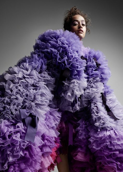 Alanna Arrington in Grazia February 24th, 2020 Victor Demarchelier Purple Editorial, Alanna Arrington, Model Looks, Design Hair, Beauty Art, Magazine Covers, Shades Of Purple, Diane Von, Editorial Fashion