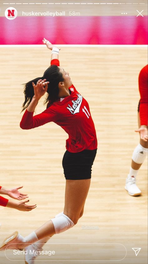 Lexi Sun, Husker Volleyball, Nebraska Volleyball, Volleyball Backgrounds, Volleyball Photos, Playing Volleyball, Girls Volleyball, Lycra Shorts, Volleyball Pictures