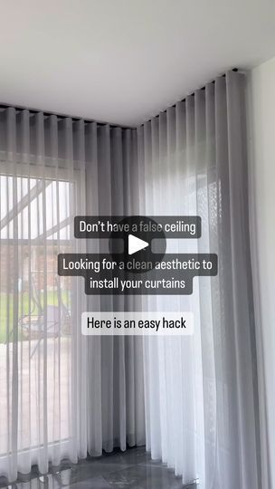 How To Hide Curtain Rods, Curtains To Cover Walls, Curtain Hacks, Floor To Ceiling Curtains, Ceiling Curtain Track, Window Treatments Curtains, Ceiling Curtains, Diy Ceiling, Puck Lights