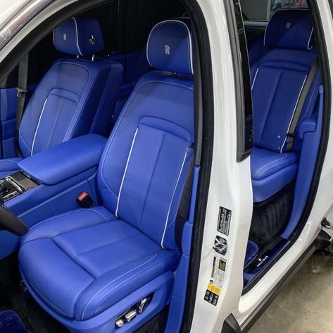 Rolls Royce Spectre, Blue Seat Covers, Custom Car Seats, Auto Upholstery, Upholstery Ideas, Automotive Upholstery, Car Upholstery, Blue Interior, Vw Beetle