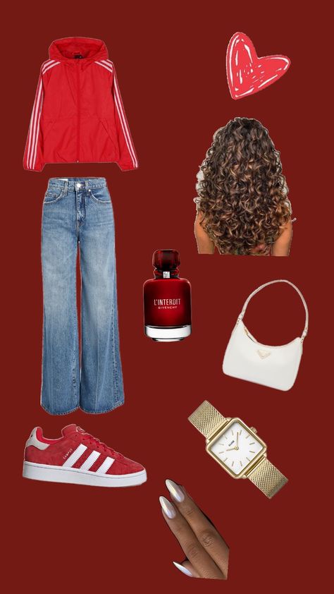 Outfit Red and White 🤍❤️ #Adidas #campus #prada #Givenchy #Outfit #Outfitred #outfitwhite #White #Réd #OutfitredandWhite Rosso Aesthetic, 1st Day Of School Outfit, Givenchy Outfit, Aesthetic Adidas, Outfit Red, 1st Day Of School, Adidas Campus, 1st Day, White Adidas