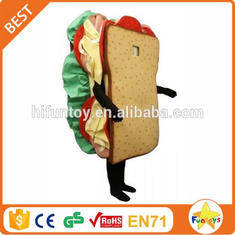 Sandwich Costume, Food Mascot, Mascots Costumes, Subway Sandwich, Food Costumes, Halloween Sewing, Cartoon Costumes, Custom Costumes, Up Costumes