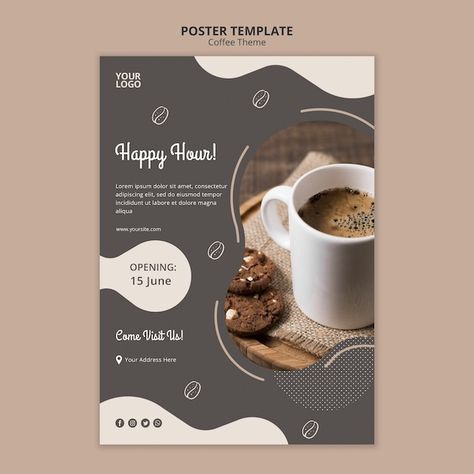 Coffee shop concept poster template Free... | Free Psd #Freepik #freepsd #coffee-template #coffee-poster #coffee #bean-coffee Coffee Shop Flyer, Coffee Shop Business Card, Coffee Poster Design, Coffee Shop Concept, Coffee Shop Menu, Cafe Posters, Concept Poster, Coffee Shop Business, Poster Template Free