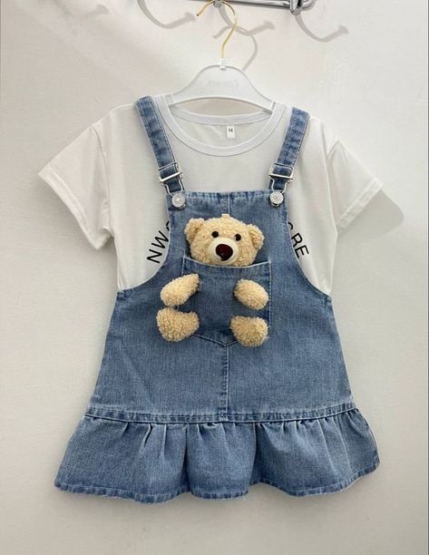 Baby Girl Denim Outfit, Kids Dress Collection, Kids Blouse, Cute Outfits With Jeans, Designer Baby Clothes, Kids Dress Wear, Stylish Maternity Outfits, Sister Outfits, Baby Dress Design