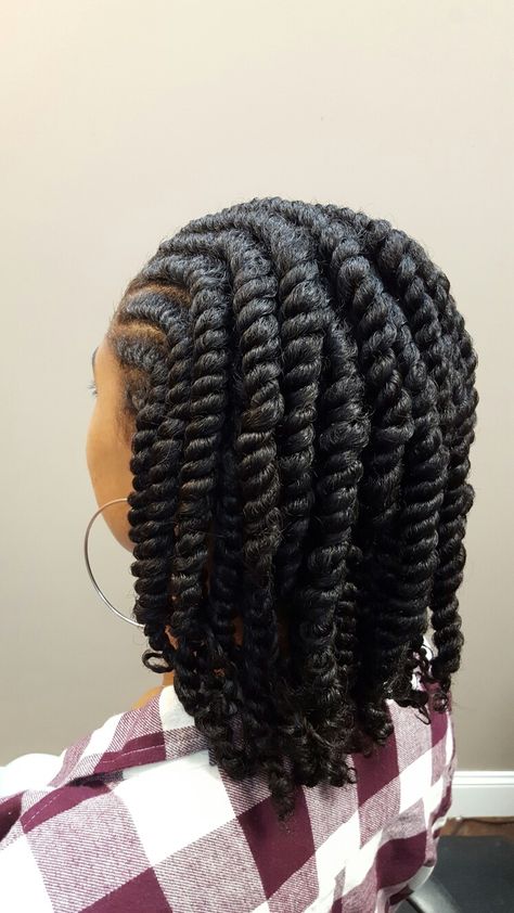 Flat Twists With Two Strand Twists, Plat Twist Hairstyles, Flat Twist To The Back, Flat Twist And Two Strand Twist Style, Twist Hair Styles For Natural Hair, Flat Twist Cornrows Natural Hair, Flat Twist Hair Styles, Large Two Strand Twists, Flat Twist Hairstyles For Black Women