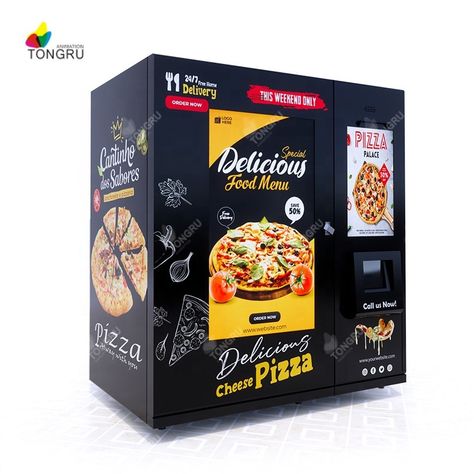 Pizza Vending Machine, Food Vending Machines, Airport Shopping, Credit Card Application, Frozen Pizza, Hot Food, Vending Machines, Food Product, Vending Machine