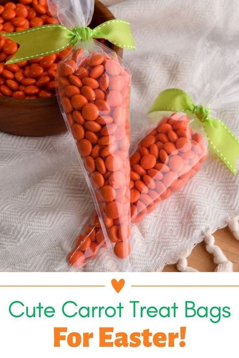 If you're looking for a fun way to celebrate Easter, why not try making some Reese's Pieces Carrot Treat Bags? This cute Easter snack is the perfect way to add a touch of holiday magic to your celebrations. With their bright orange color and carrot-inspired design, these treat bags are sure to delight kids and adults alike. Whether you’re looking for an easy holiday DIY project or a tasty treat to share, this easy Easter dessert is sure to spread joy and cheer this spring season! Carrot Treat Bags, Easy Holiday Diy, Easter Snack, Candied Carrots, Creative Easter Baskets, Lamb Cake, Easy Easter Treats, Reese's Pieces, Easy Easter Desserts