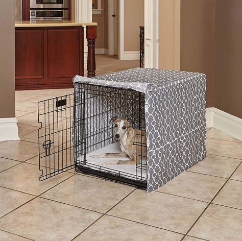 How To Hide Dog Crate Ideas, Dog Crate Cover Ideas, Diy Dog Crate Cover, Diy Dog Crate, Puppy Kennel, Dog Kennel Cover, Dogs Diy Projects, Wire Crate, Dog Crate Cover