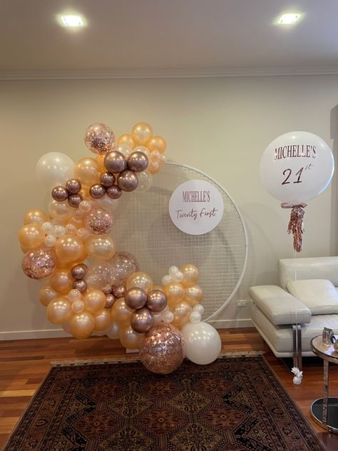 Michelle’s Twenty First Balloon Garland Decor with Personalised giant balloon and Personalised Acrylic Sign on the white mesh backdrop #partysuperstore #adelaideballoons #adelaideballoongarland #adelaideparty #balloondecoration #balloondelivery #adelaideballoonshop #partystore #balloongarland #acrylicsign #personalisedballoons #twentyfirstbirthday #21stbirthdayparty Twenty First Birthday, First Birthday Balloons, Balloons Galore, One Balloon, Personalized Balloons, Balloon Shop, Balloon Delivery, Giant Balloons, Balloon Columns