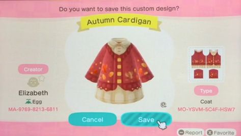 Acnh Fall Clothes Codes, Acnh Autumn, Harry Styles Cardigan, Autumn Cardigan, Acnh Cottagecore, Sick Clothes, Acnh Clothes, Acnh Design, Acnh Designs