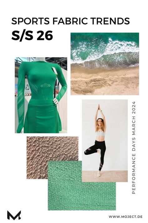 Meet the materials that are transforming activewear for Summer 26. From  sustainable solutions to textures that tantalize the senses, get ready  to be inspired.  Trend Forecast, Fabric Trends 2026, Activewear Trends Spring/Summer 2026, Trend report Swimwear Design, Activewear Trends, Trend Forecast, Summer Style Guide, Swimsuit Trends, Swimsuit Fabric, Fashion Forecasting, Summer 2025, Sustainable Fabric