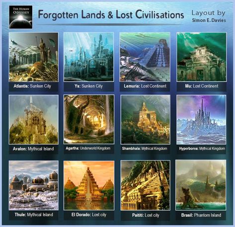 Fofgotten Lands and Lost Civilizations Lost Civilizations, Sunken City, Myths & Monsters, World Mythology, Legends And Myths, Ancient Mythology, World Religions, Ancient Knowledge, Ancient Mysteries