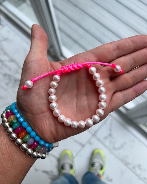 Neon Freshwater Pearl Bracelet 🩷💚 Made with Grade A freshwater pearls, threaded onto a neon cord colour of your choice; pink, lime green or orange! 🌈 A stunning bracelet to add to your stack and to bring some colour to your wrist in a subtle way ✨ Is it time to bring some colour into your life?! 🙌🏻🌈 If the answer is yes, you can tap to shop this bracelet or head over to bongobead.co.uk where there are lots more designs waiting for you! 🛍️ #pearls #pearlbracelet #bracelets #bracelet #hand... Bead Charms Diy, Freshwater Pearl Bracelet, Beads Charms, Pearl Bracelet, Bracelet Making, Bead Charms, Lime Green, Freshwater Pearls, Tap