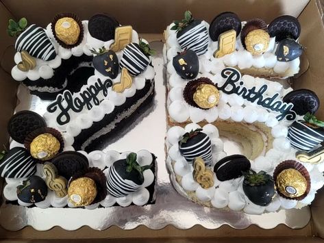 Number 80 Birthday Cake For Men, 25th Number Cake, Number 50 Cake For Men, 21 Number Cake For Men, Black And White Number Cake, Number Cake Decorating Ideas For Men, 20 Number Cake, Black And Gold Number Cake, 50 Number Cake For Men