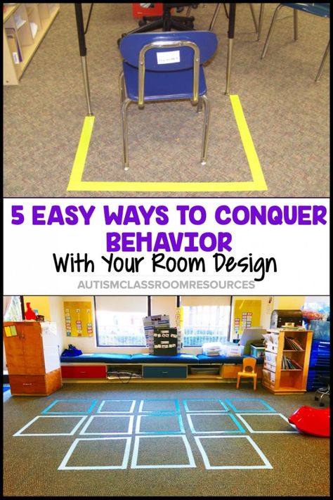 What if addressing challenging behavior in your classroom could be as simple as making changes to your room design? Here are some simple tricks that can help you prevent or address behaviors with their warning signs and solutions. #roomdesign #specialeducation High School Special Education Classroom, Special Education Classroom Setup, Elementary Special Education Classroom, Special Education Behavior, Asd Classroom, High School Special Education, Life Skills Curriculum, Visual Supports, Self Contained Classroom