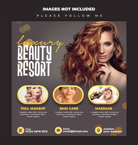 Instagram Post Template Design, Post Template Design, Full Makeup, Beauty Center, Free Business Card Mockup, Business Card Maker, Flyer Maker, Poster Maker, Card Banner