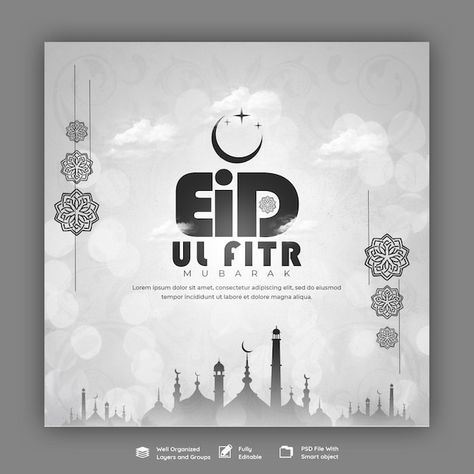 Free PSD eid mubarak and eid ul fitr soc... | Free Psd #Freepik #freepsd #eid-mubarak-post #eid-post #eid-mubarak-ied #instagram-promotion Eid Ul Fitr Design, Eid Post Ideas, Ied Mubarak Design, Eid Poster Design, Eid Mubarak Post, Eid Ul Fitr Mubarak, Eid Post, Eid Mubarak Design, Eid Poster