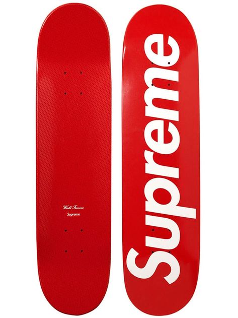 Supreme has just relaunched their online store with a variety of new items for sale which includes this Supreme Logo Skateboard that comes in three colors; red, blue and black. The skate decks feature the Supreme logo on one side while the otherside has a subtle star pattern. The boards retail for $49. Other items available at the Supreme online store include the Corduroy Baseball Jacket, Live to Ride Tee, Gonz Crewneck, Oversize Plaid Flannel, Gangster Tee, Oakley x Supreme Frogskin Sunglas... Supreme Skateboard, Long Skateboards, Supreme Clothing, Skateboard Logo, Skateboard Deck Art, Skateboard Art Design, Supreme Logo, Skateboard Photography, Cool Skateboards