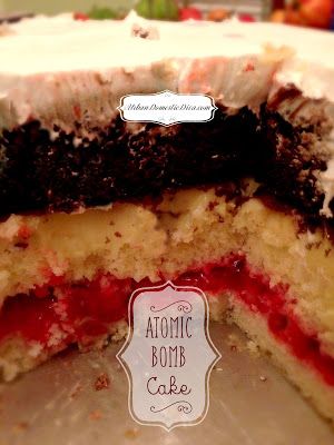 RECIPE: Atomic Bomb Cake » UrbanDomesticDiva Atomic Cake, Bomb Cake, Cake Pudding, Holiday Sweets, Bakery Ideas, Special Cakes, Iron Chef, Plum Cake, Strawberry Cakes