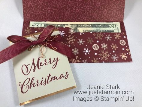 Stampin Up Money Holder, Christmas Money Cards, Money Holders Card, Gift Card Holder Diy, Gift Cards Money, Christmas Craft Fair, Christmas Gift Card Holders, Christmas Money Holder, Christmas Money