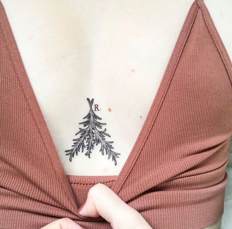 Acacia Brinley Tattoo, Rosemary Tattoo, Acacia Kersey, Stick Tattoo, Cuff Tattoo, Tatoo Inspiration, Heart Tattoo Designs, Sternum Tattoo, Dope Tattoos