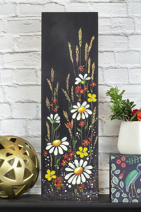 Chalk Painting, Pallet Art, Tole Painting, Flower Art Painting, Painting Art Projects, Painting Watercolor, Color Tone, Western Art, Diy Art Painting