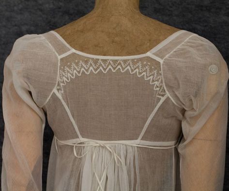 Cotton Gauze Dress, Regency Gown, Regency Era Fashion, 1800s Fashion, Regency Dress, Period Dress, Regency Fashion, 19th Century Fashion, Vintage Textile