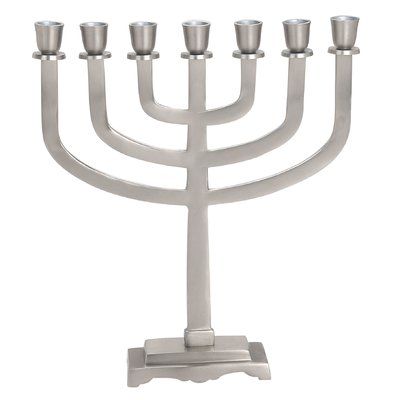 The Holiday Aisle 7 Branch Menorah Size: 13.75" H x 12" W x 1.5" D 7 Branch Menorah, Hanukkah Candles, Kiddush Cup, Hanukkah Menorah, Candles For Sale, Rope Light, Menorah, Lamp Sets, Wooden Crate