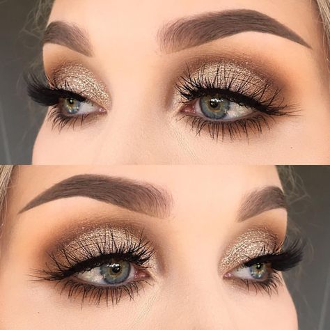 1,559 Likes, 9 Comments - @helenesjostedt on Instagram: “No  I used @makeupaddictioncosmetics vintage palette (shadows: dirty brown and cocoa lace) |…” Trucco Smokey Eye, Extreme Make-up, Make Up Gold, Wedding Guest Makeup, New Years Eve Makeup, Smink Inspiration, Beauty Make-up, Makijaż Smokey Eye, Make Up Looks