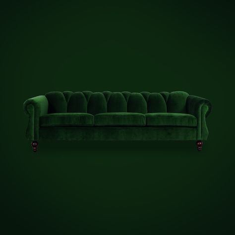 Our custom-made Alejandro Havanese tufted sofa in JB Martin Como Emerald green velvet. Tufted Sofas, Emerald Green Sofa, Tight Back Sofa, Compact Chair, Sofa Bar, Emerald Velvet, Emerald Green Velvet, Green Sofa, Tufted Sofa