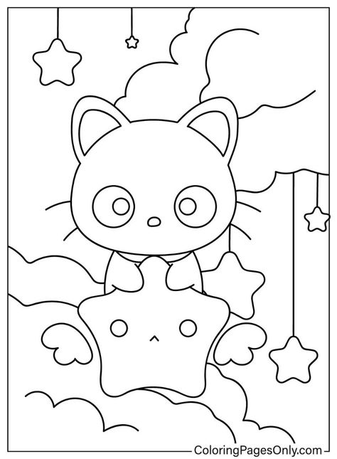 Coloring Pages Pochacco Coloring Pages, Coloring Pages Sanrio, Sanrio Coloring Pages, Hello Kitty Coloring Pages, Chibi Coloring Pages, Lukisan Comel, Hello Kitty Colouring Pages, Colouring Sheets, Kitty Coloring