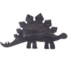 Navy Blue Stegosaurus Wood Wall Decor